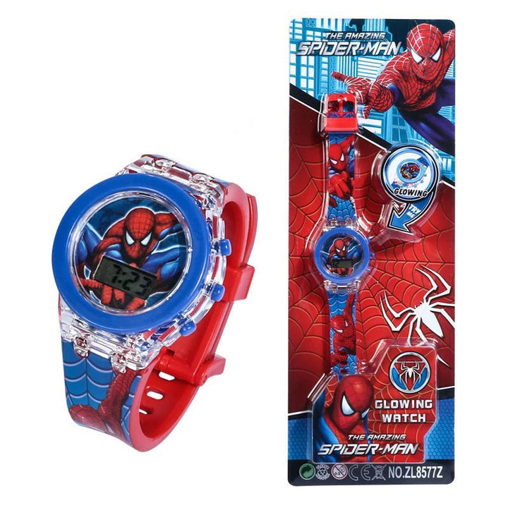Montre Flash Light Spiderman pour Enfant