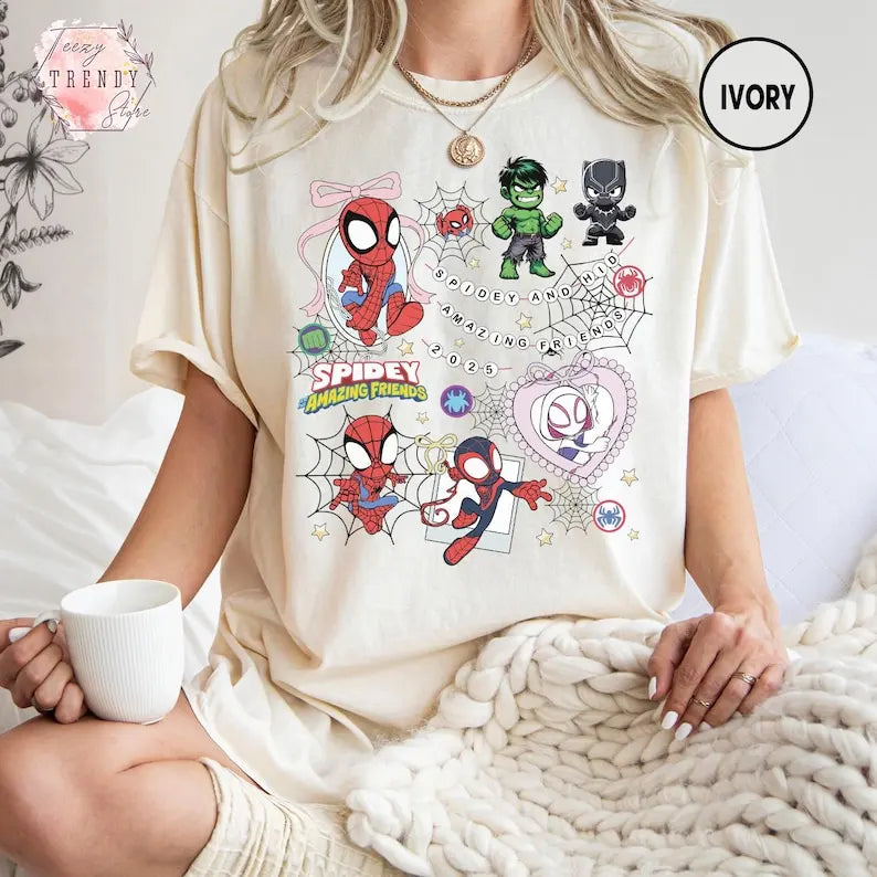 T-Shirt Spider-Man pour Femme Spidey et ses Amis Extraordinaires
