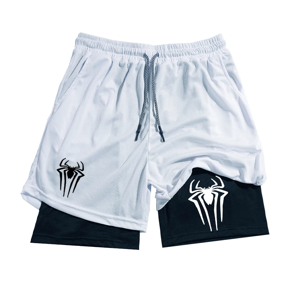 Pantalones cortos deportivos blancos de Spiderman