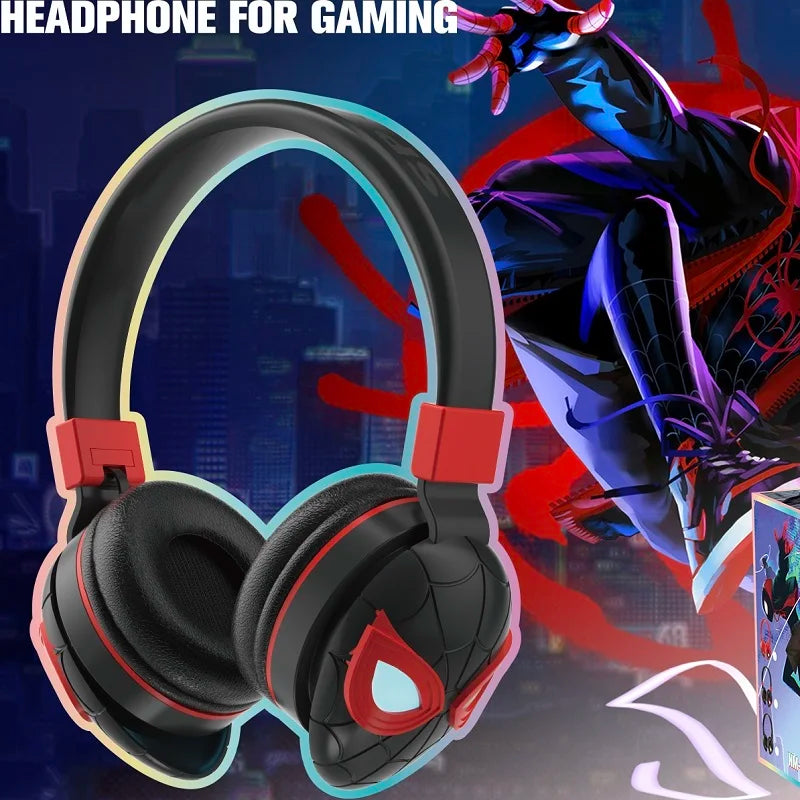 Casque Audio Bluetooth Spiderman à LED