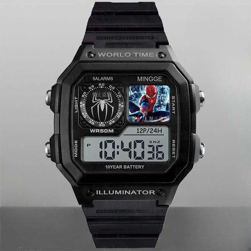 Reloj electrónico luminoso de Marvel Spiderman