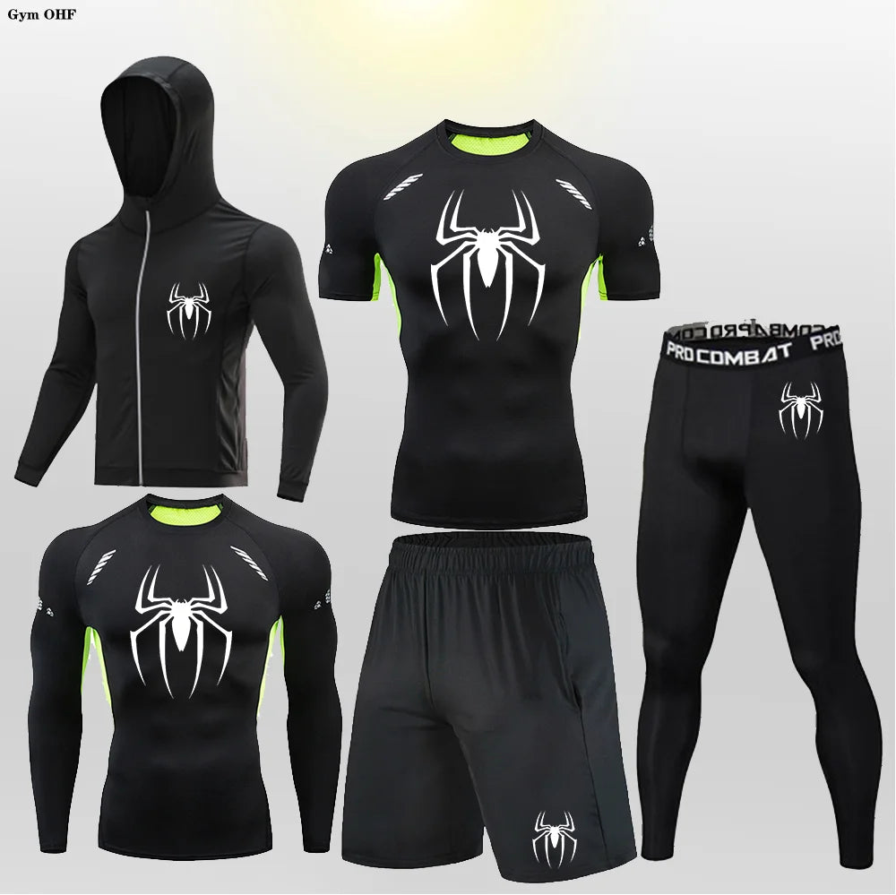 Pack Complet de Sport Spider-Man (Short / T-Shirt / T-shirt Manche Longue / Gilet / Legging)