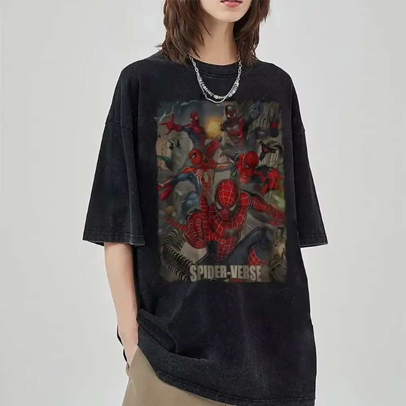 T-Shirt Spider-Man Spider-Verse Délavé Unisexe