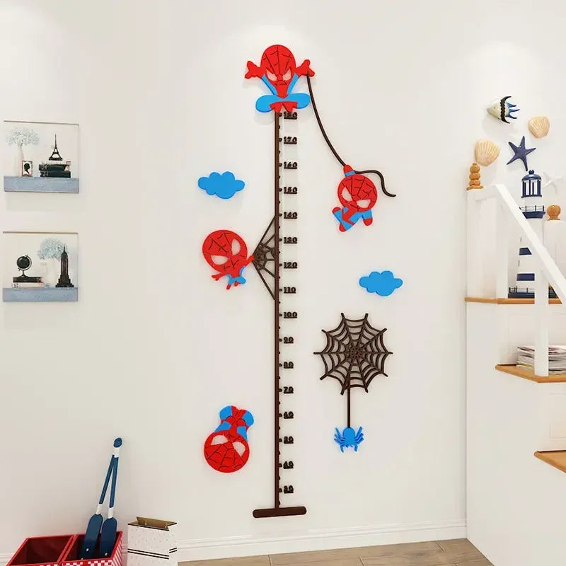 Pegatinas de pared con la medida de altura de Spiderman