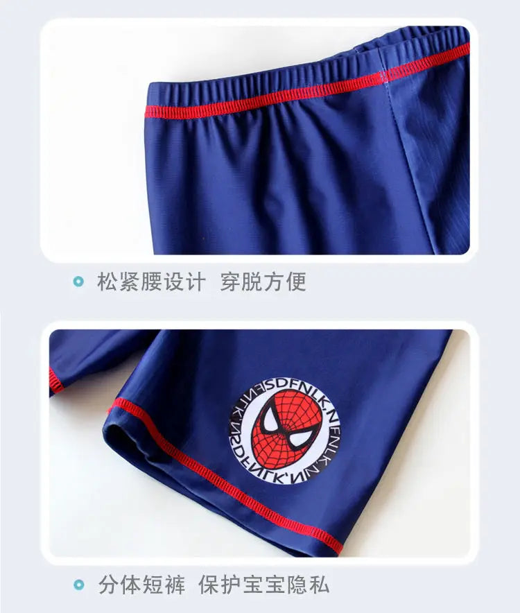 Set completo di costume da bagno e cuffia da nuoto di Spider-Man per bambini