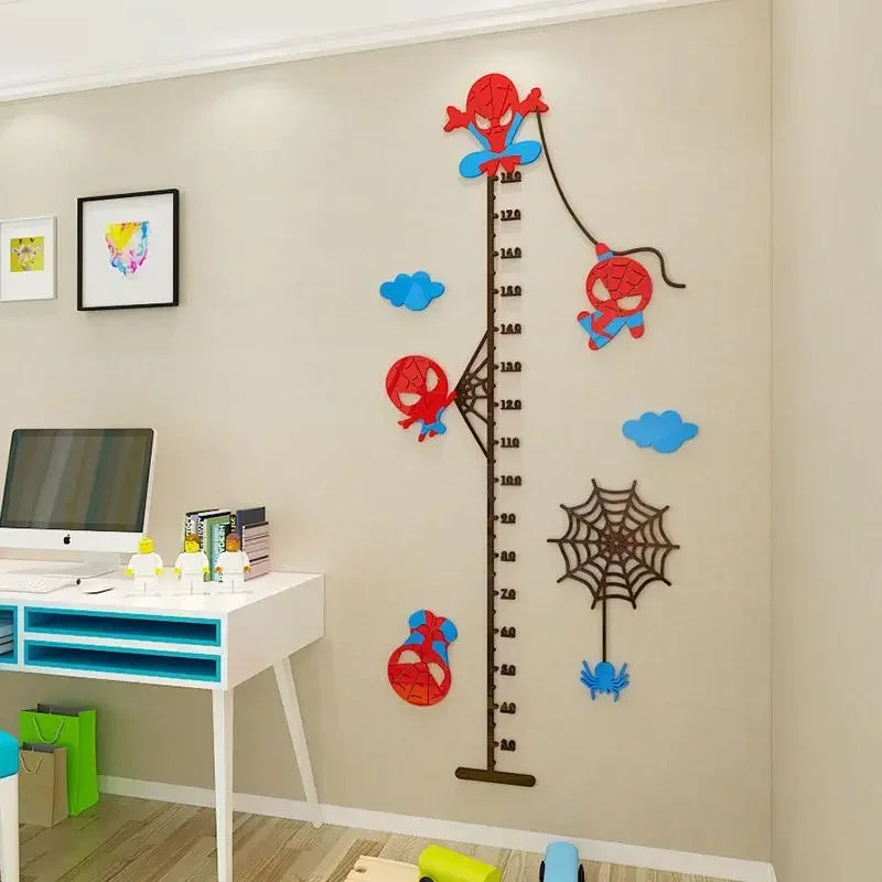 Pegatinas de pared con la medida de altura de Spiderman