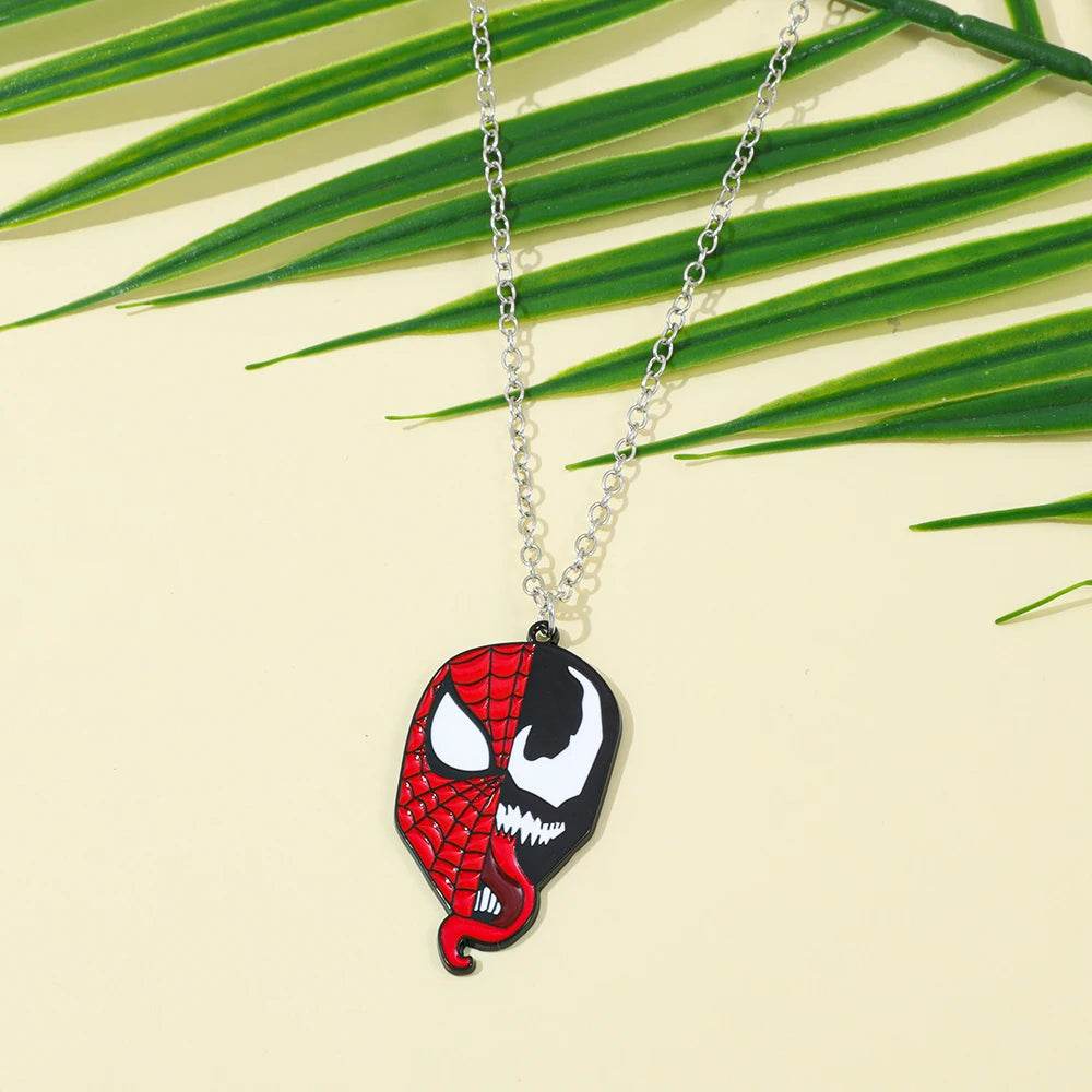 Collier Spiderman Visage de Spiderman et Venom